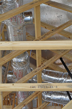 hvac ducts in an unfinished attic